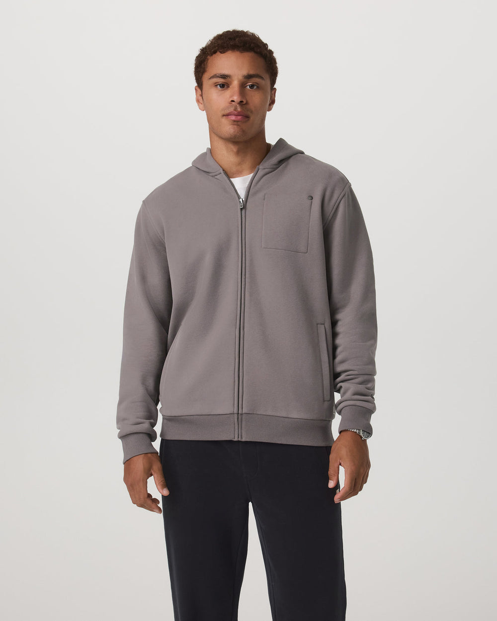 Seaside Full Zip 2.0 Men's Cavern Grey Full Zip Hoodie | Vuori Discount