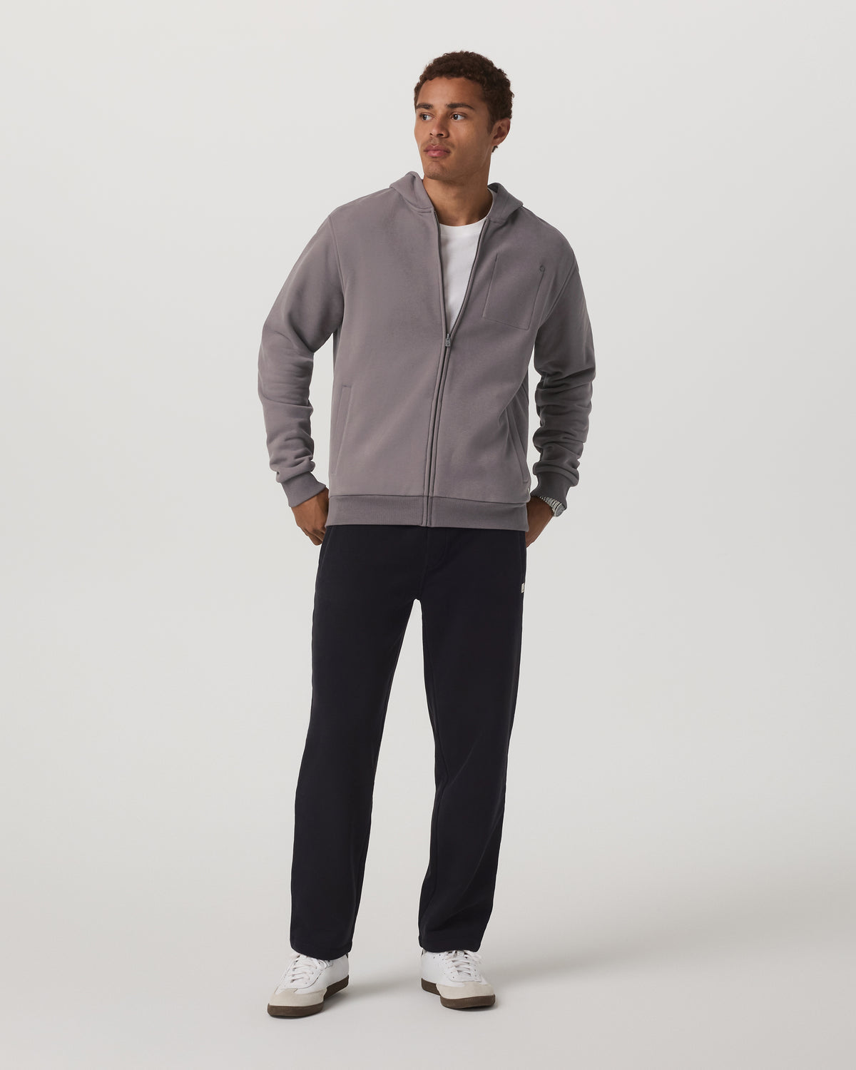 Seaside Full Zip 2.0 Men's Cavern Grey Full Zip Hoodie | Vuori Discount