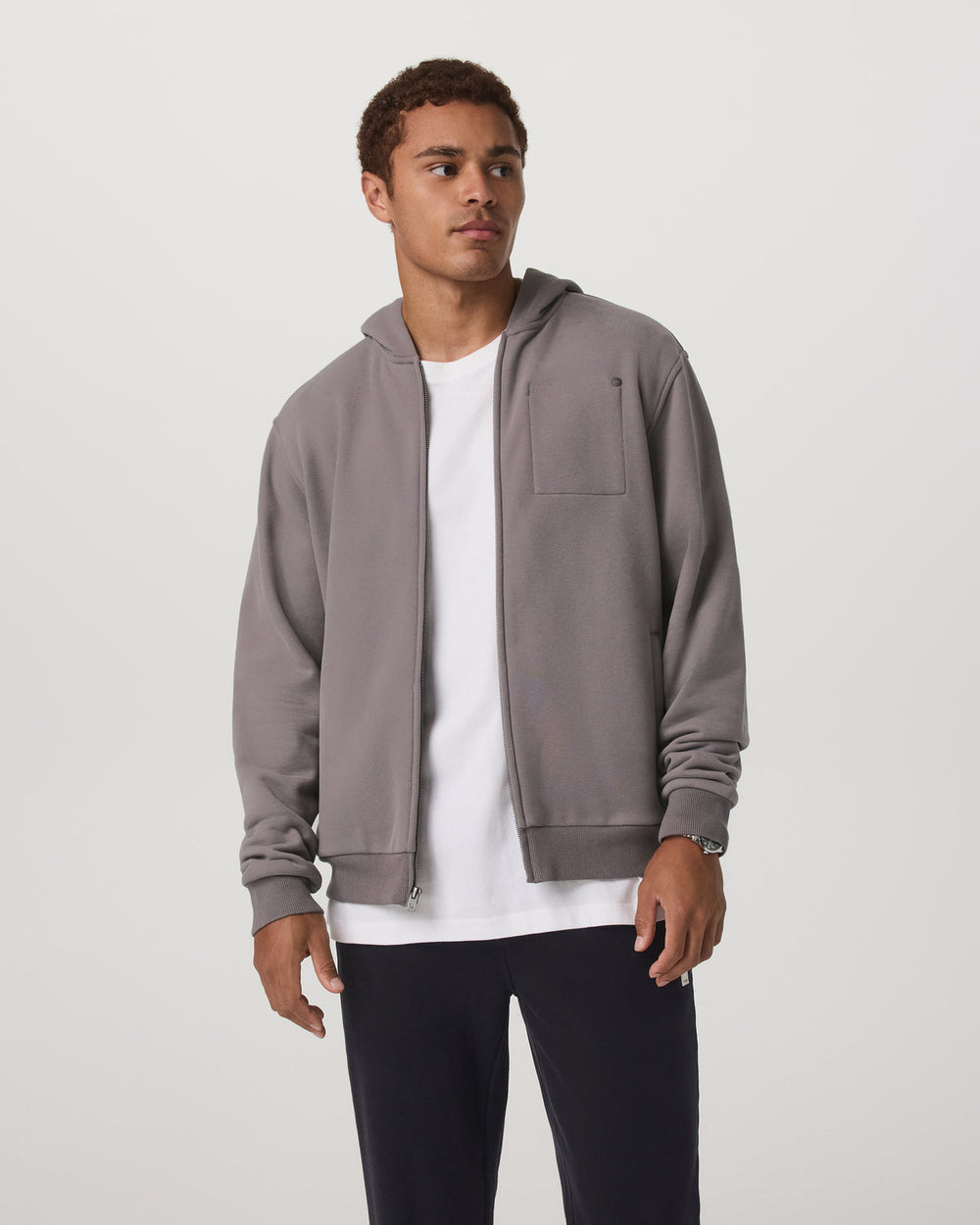 Seaside Full Zip 2.0 Men's Cavern Grey Full Zip Hoodie | Vuori Discount