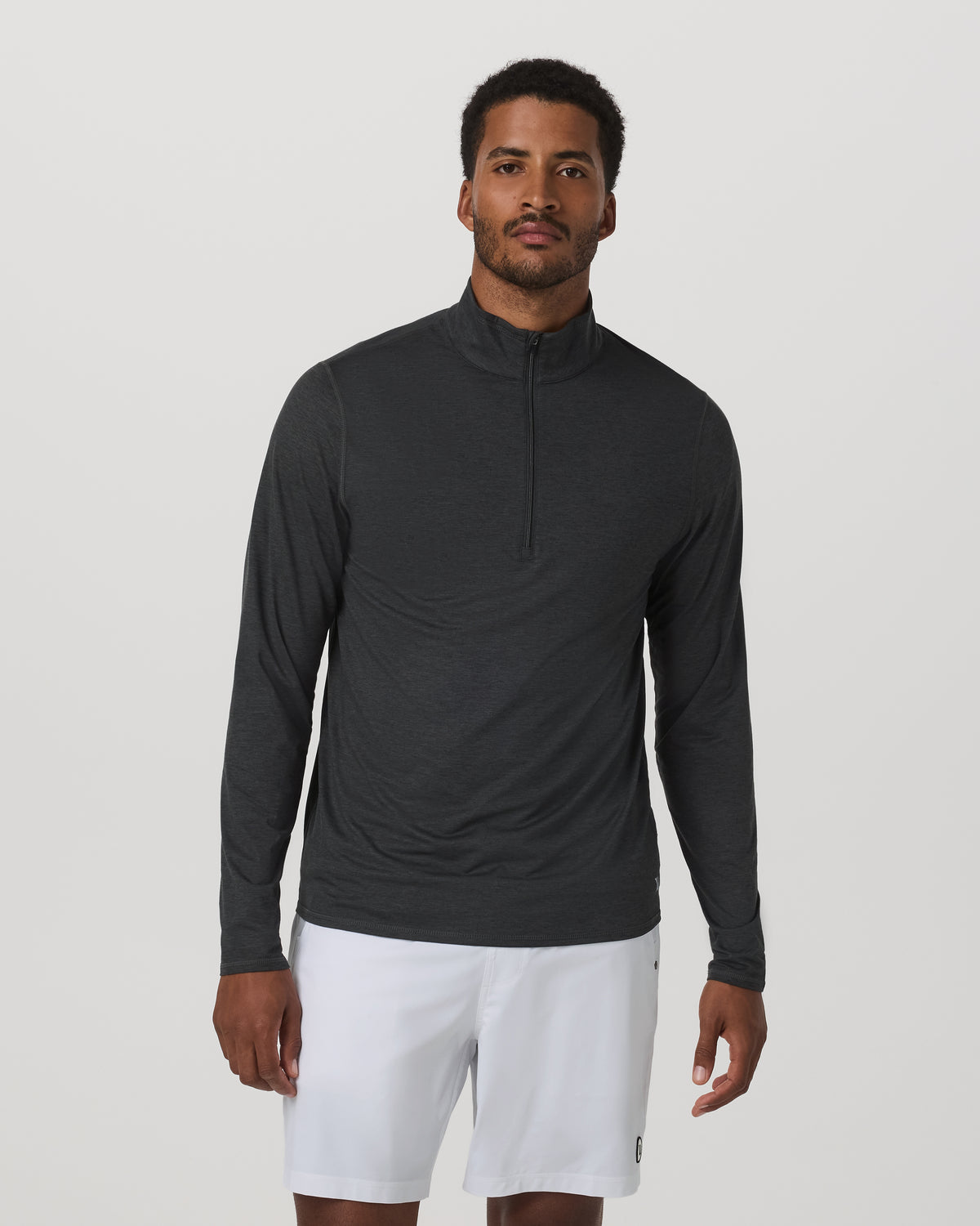 Ease Performance Half Zip 2.0 Charcoal Heather | Vuori Clothing