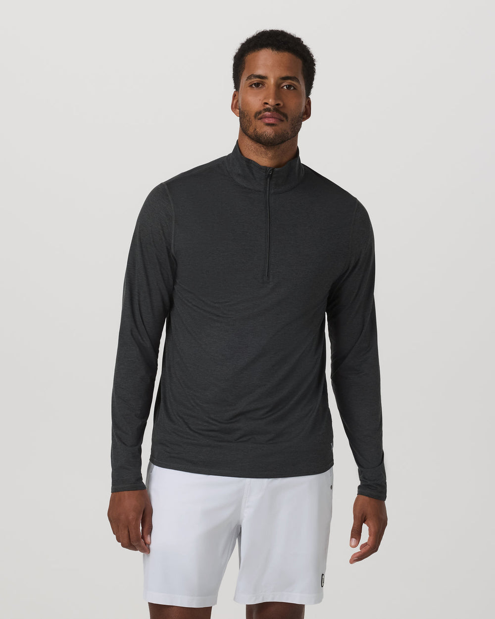 Ease Performance Half Zip 2.0 Charcoal Heather | Vuori Clothing