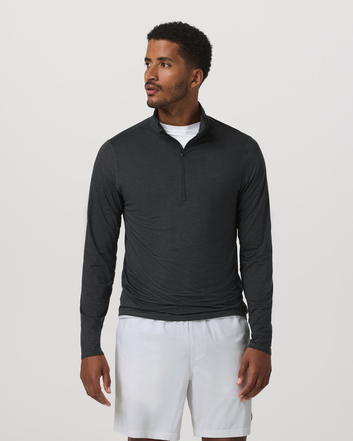 Ease Performance Half Zip 2.0 Charcoal Heather | Vuori Clothing