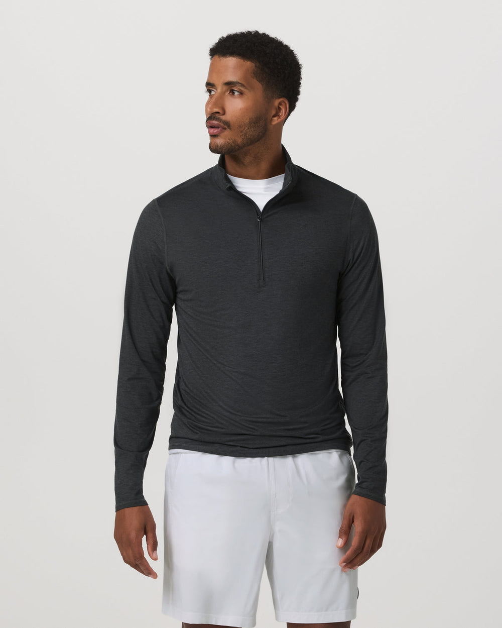 Ease Performance Half Zip 2.0 Charcoal Heather | Vuori Clothing