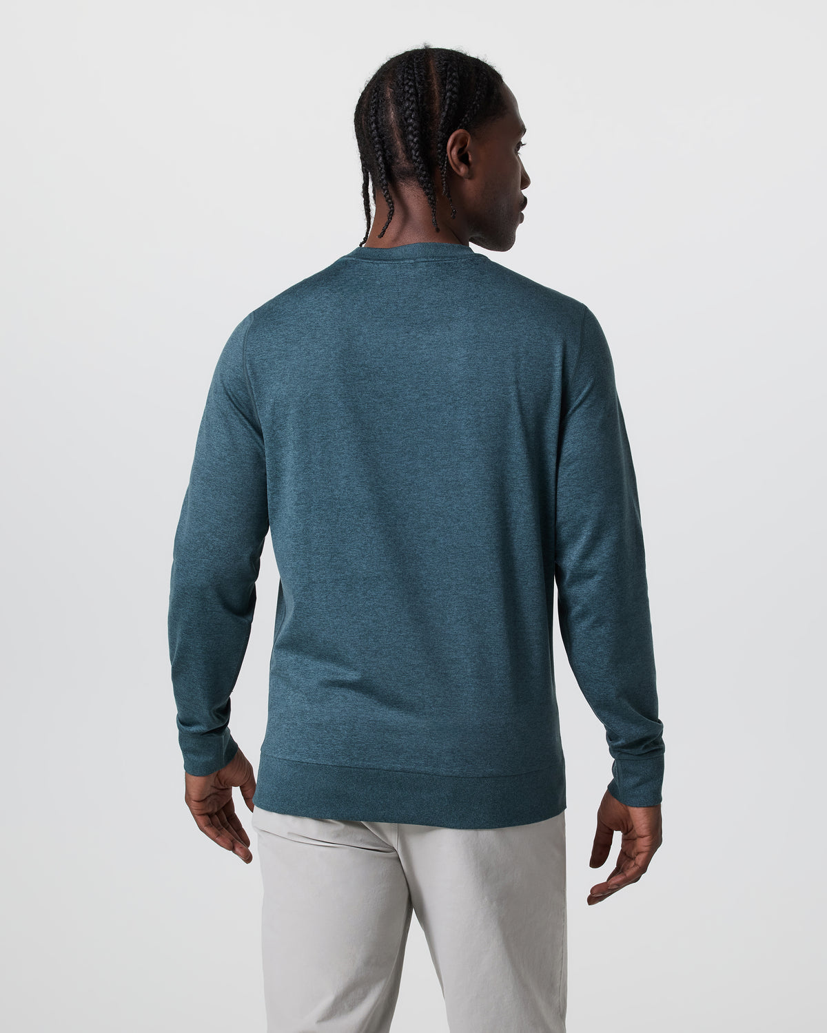 Ponto Performance Crew Deep Sea Heather Pullover | Vuori