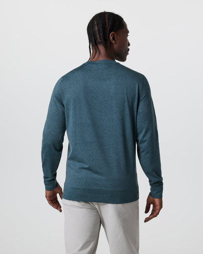 Ponto Performance Crew Deep Sea Heather Pullover | Vuori