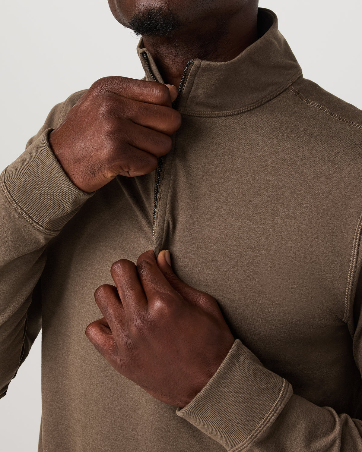 Coronado 1/2 Zip Men's Espresso Heather Pullover | Vuori Sale