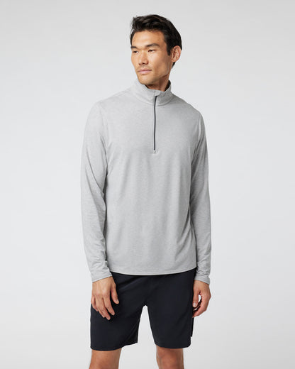 Ease Performance Half Zip 2.0 Light Heather Grey | Vuori US
