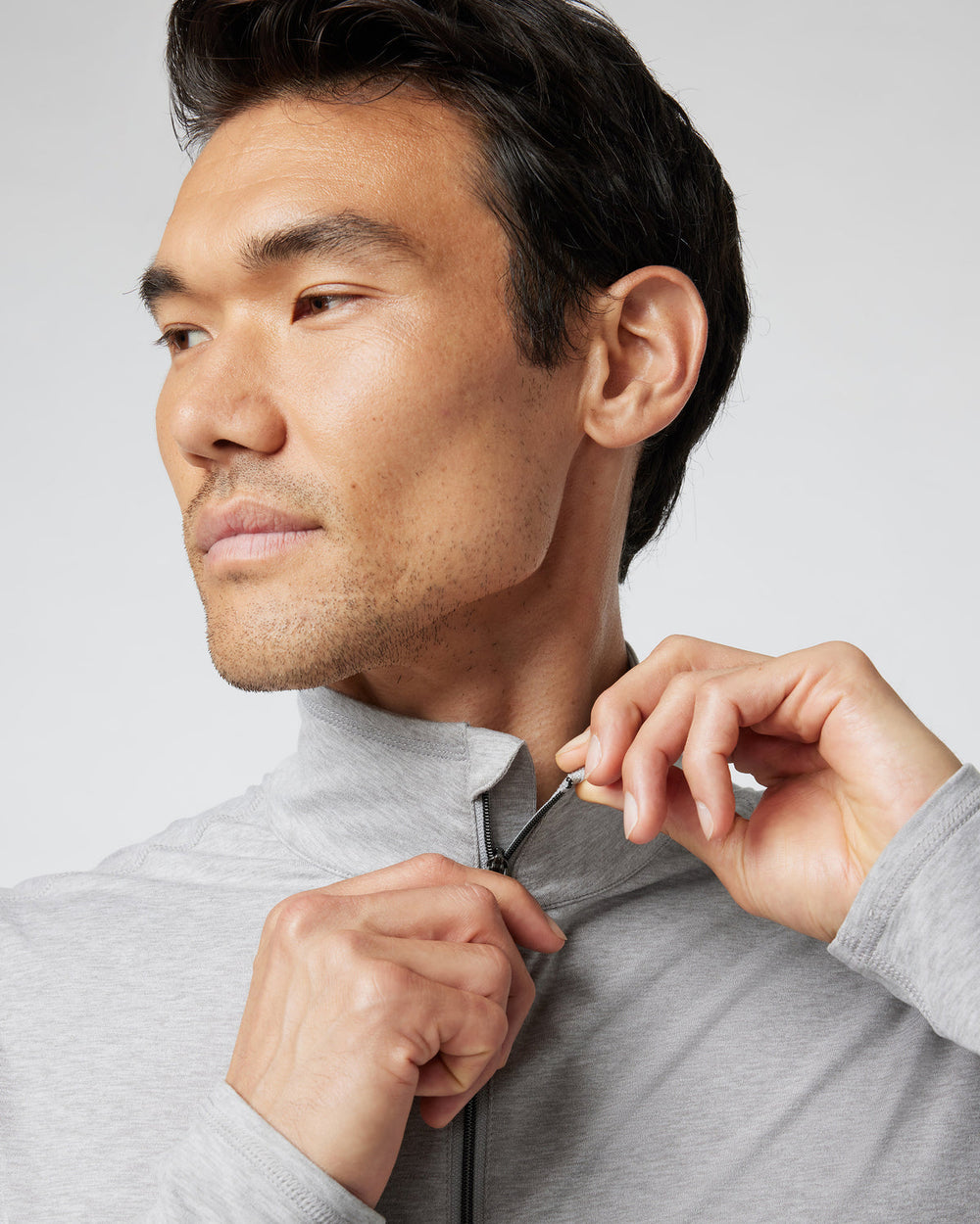 Ease Performance Half Zip 2.0 Light Heather Grey | Vuori US