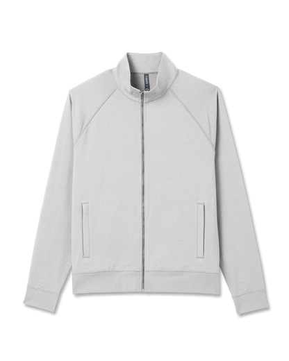 Coronado Novelty Full Zip Salt Heather Mock Neck Jacket | Vuori Clothing