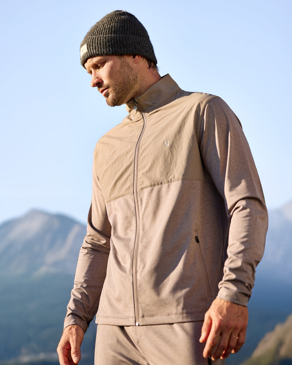 Sunday Element Track Jacket Mocha Heather | Vuori Sale