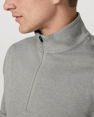 Ponto 1/2 Zip Mock Neck Men's Driftwood Heather Top | Vuori On sale