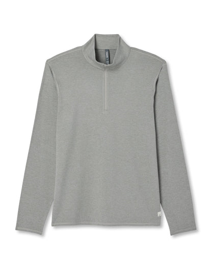 Ponto 1/2 Zip Mock Neck Men's Driftwood Heather Top | Vuori On sale