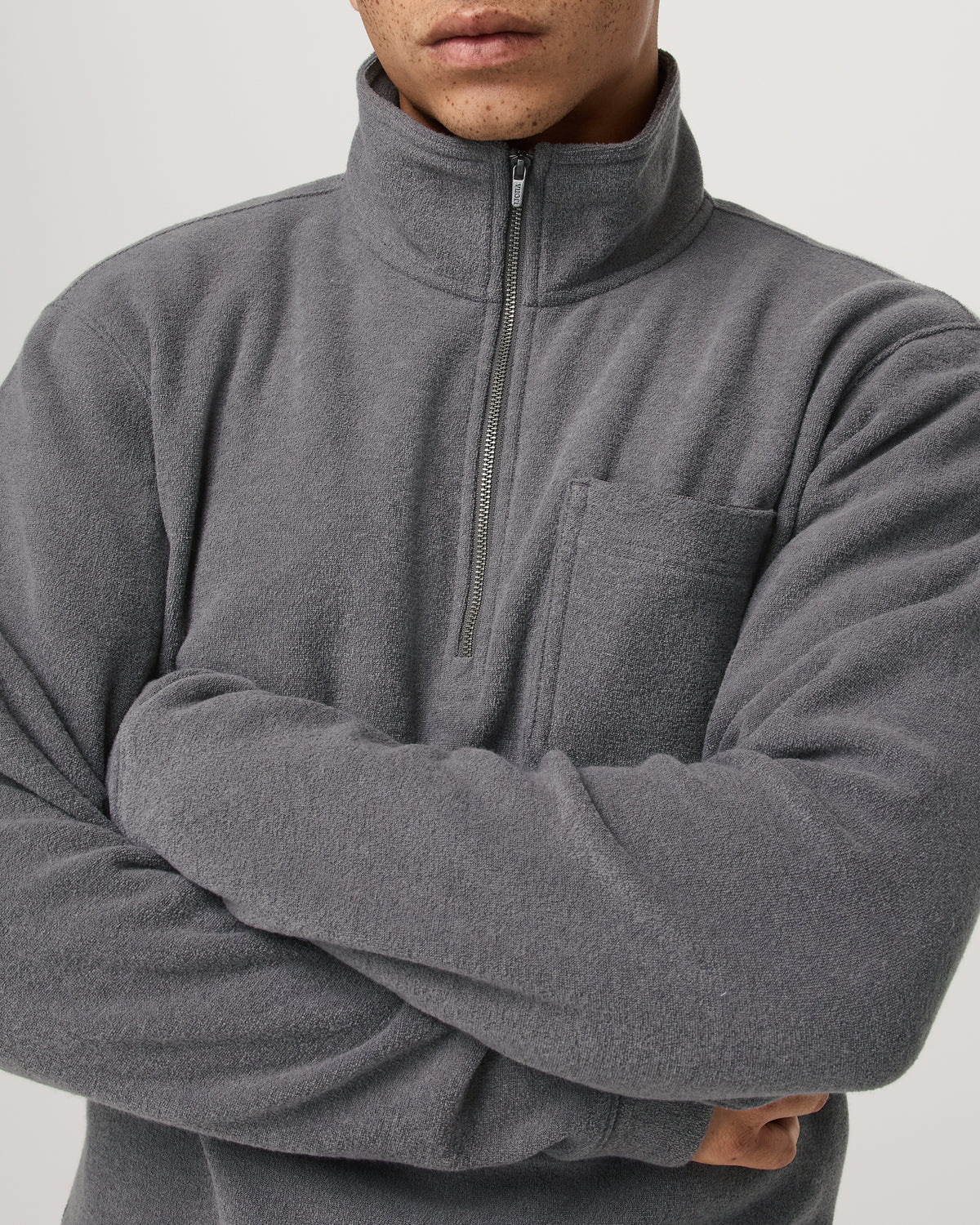 Beach Fleece 1/2 Zip - Relaxed Pinecone Heather Pullover | Vuori For sale