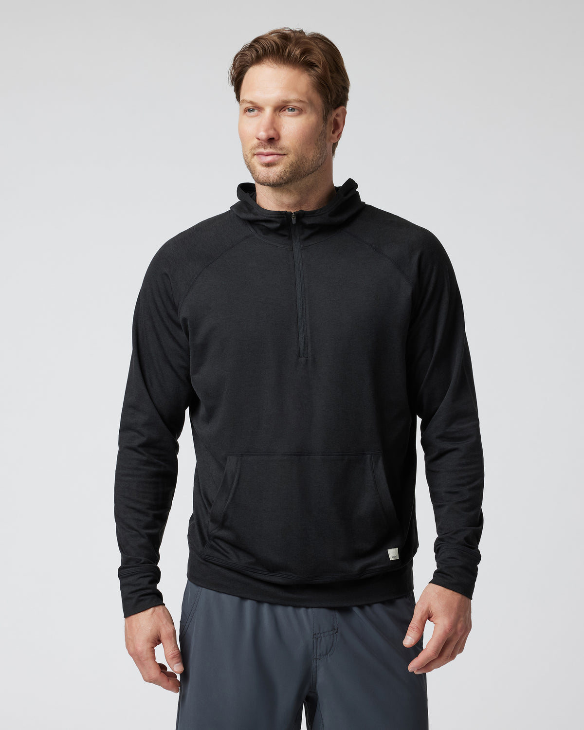 Ponto Performance Half Zip Hoodie Men's Black Half Zip | Vuori Online