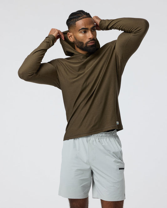 Strato Tech Hoodie Men's Moss Green Workout Hoodie | Vuori Clothing