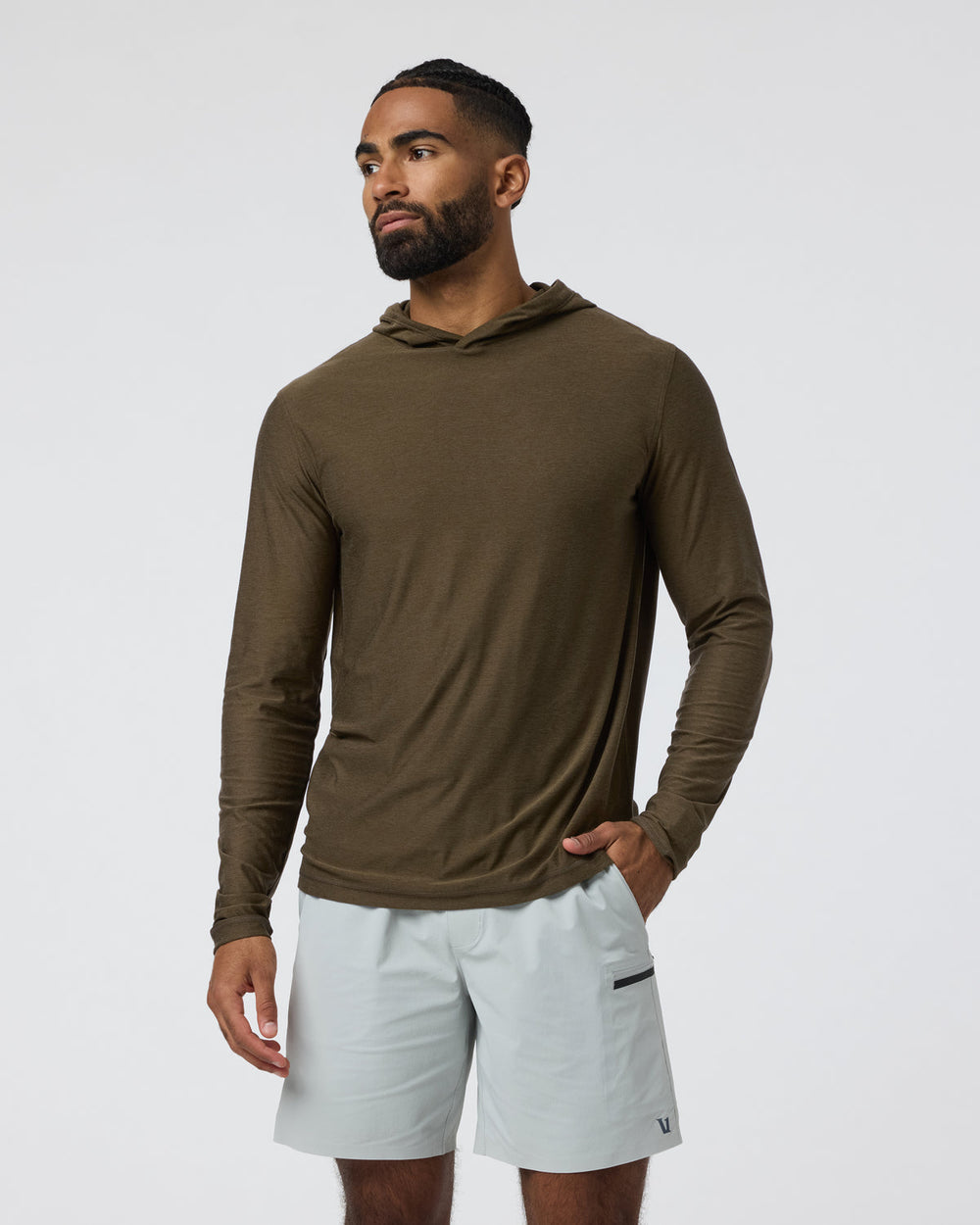 Strato Tech Hoodie Men's Moss Green Workout Hoodie | Vuori Clothing