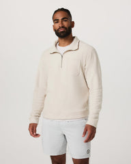 Beach Fleece 1/2 Zip - Relaxed Bone Heather Pullover | Vuori