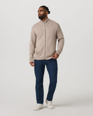Denver Full Zip Sweater Men's Willow Grey Zip Sweater | Vuori On sale