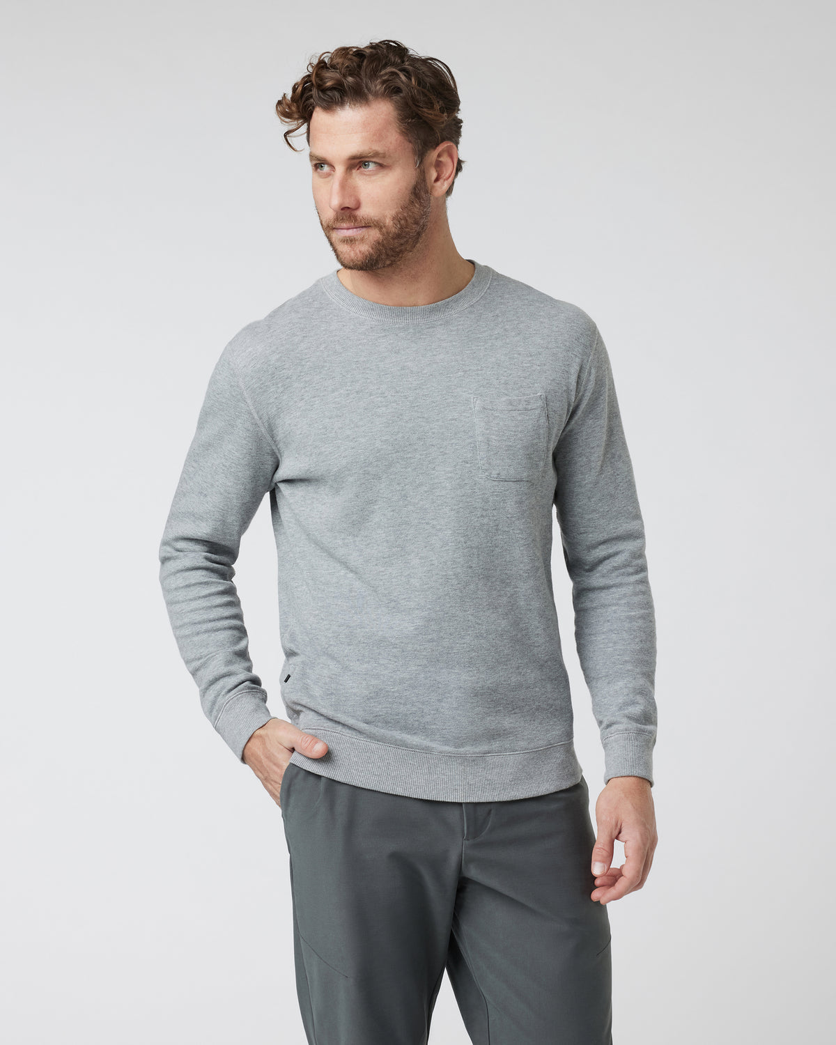 Jeffreys Pullover Heather Grey Pullover Clothing | Vuori For sale