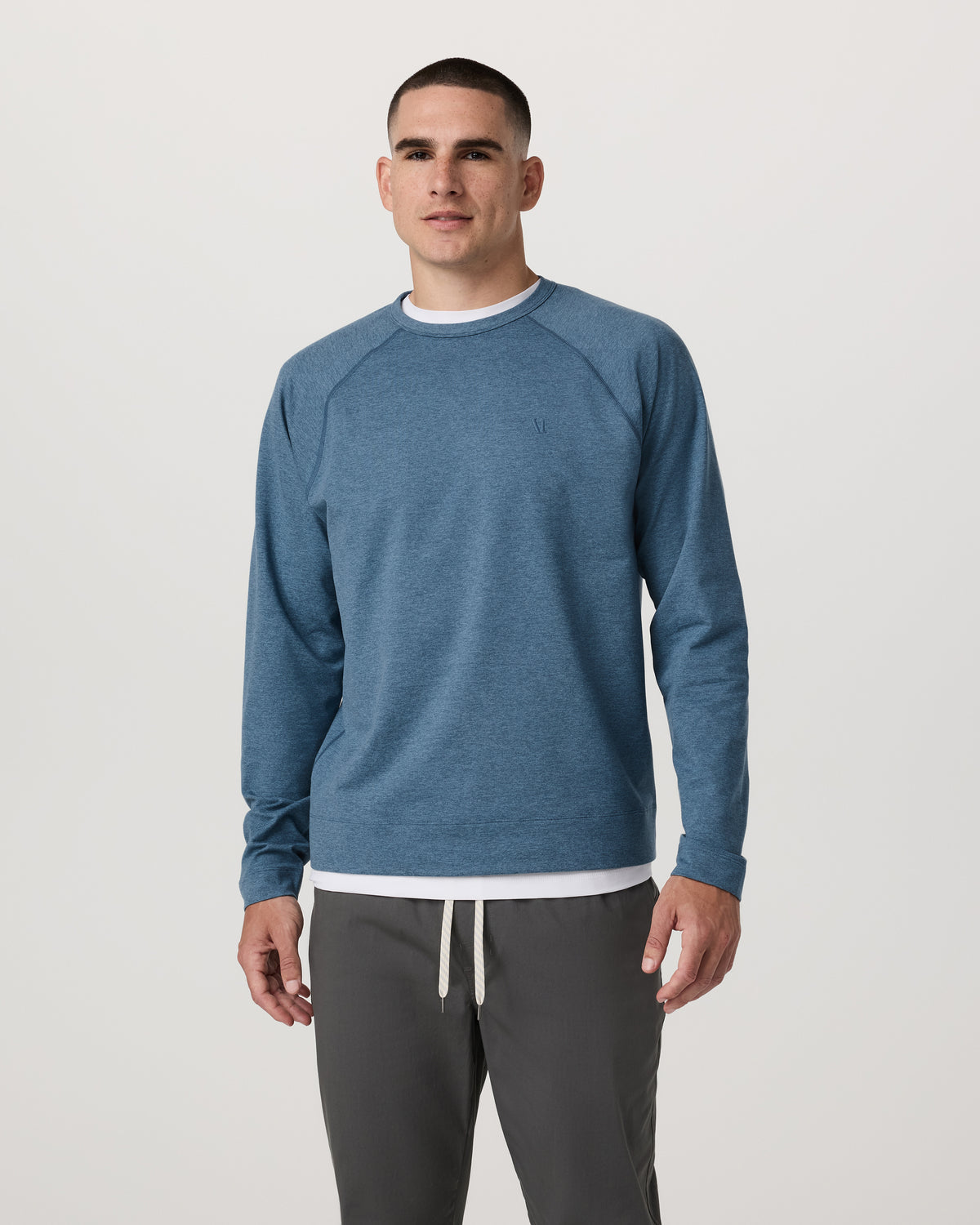 Coronado Crew - Relaxed Fit Pool Blue Heather Crewneck | Vuori Online