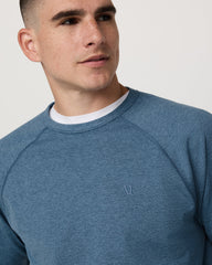 Coronado Crew - Relaxed Fit Pool Blue Heather Crewneck | Vuori Online