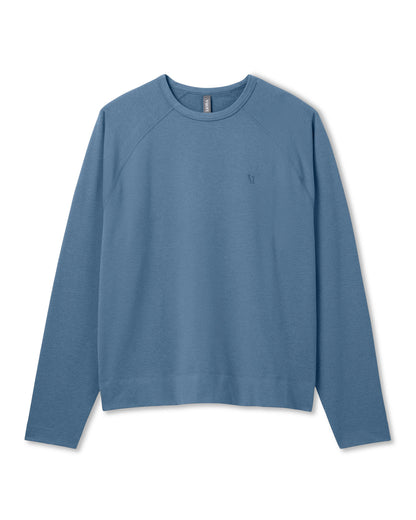 Coronado Crew - Relaxed Fit Pool Blue Heather Crewneck | Vuori Online