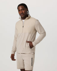 Sunday Element 1/2 Zip Men's Toast Heather Pullover | Vuori Clothing