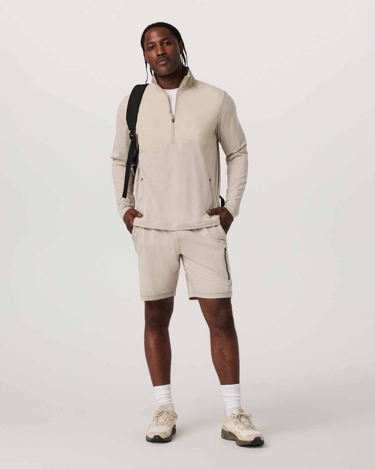 Sunday Element 1/2 Zip Men's Toast Heather Pullover | Vuori Clothing