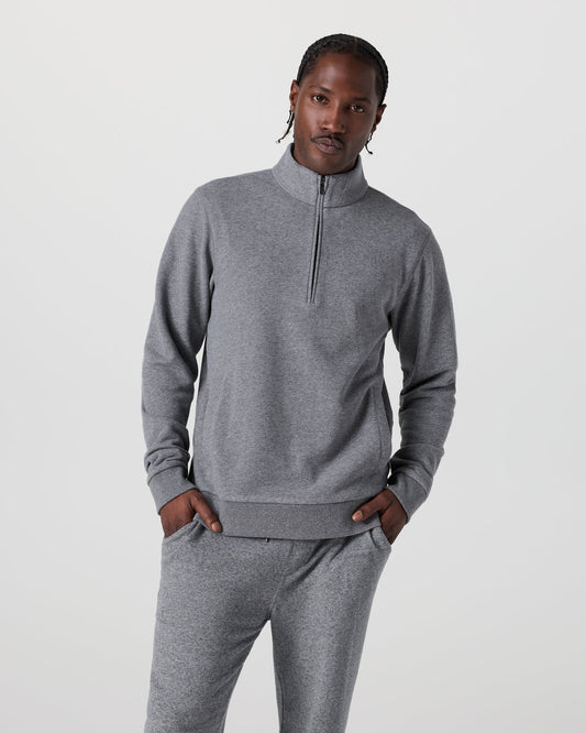 Cypress 1/4 Zip 2.0 Heather Grey | Vuori