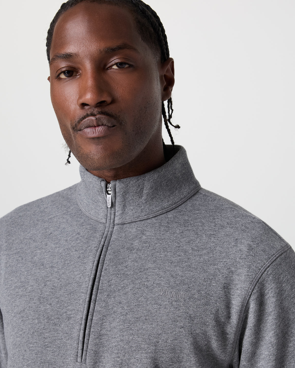 Cypress 1/4 Zip 2.0 Heather Grey | Vuori