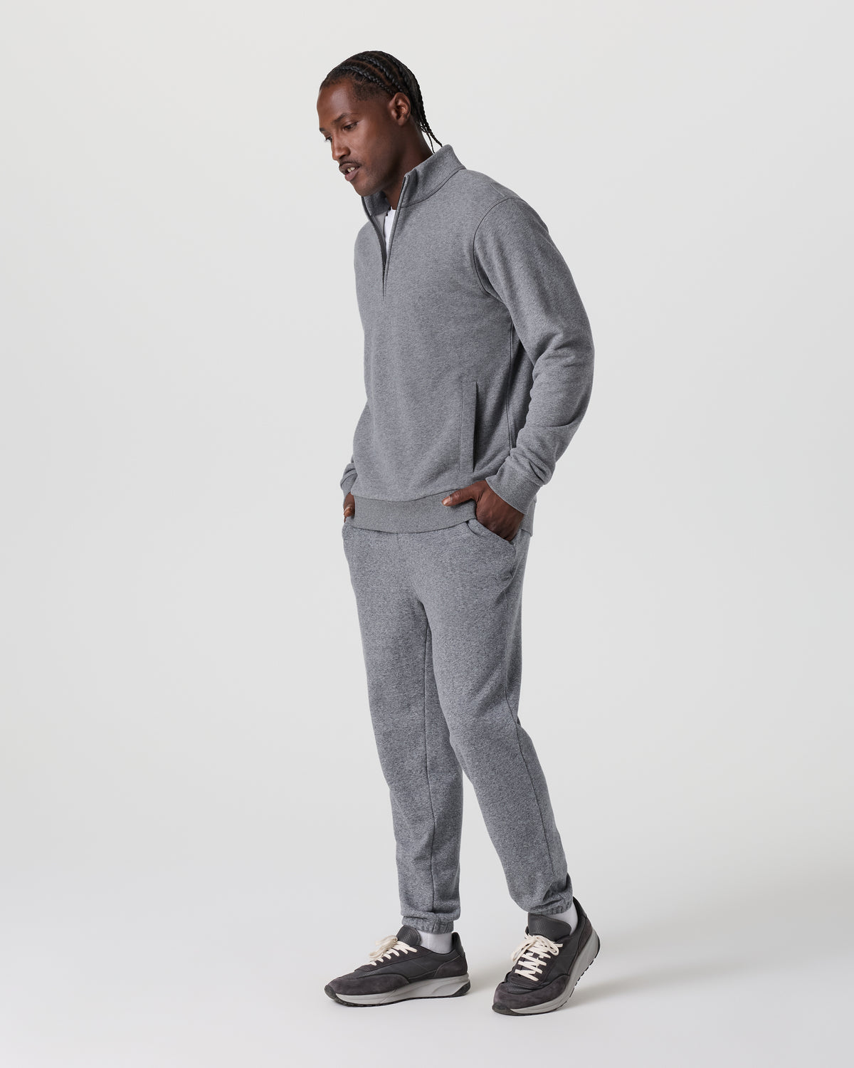 Cypress 1/4 Zip 2.0 Heather Grey | Vuori