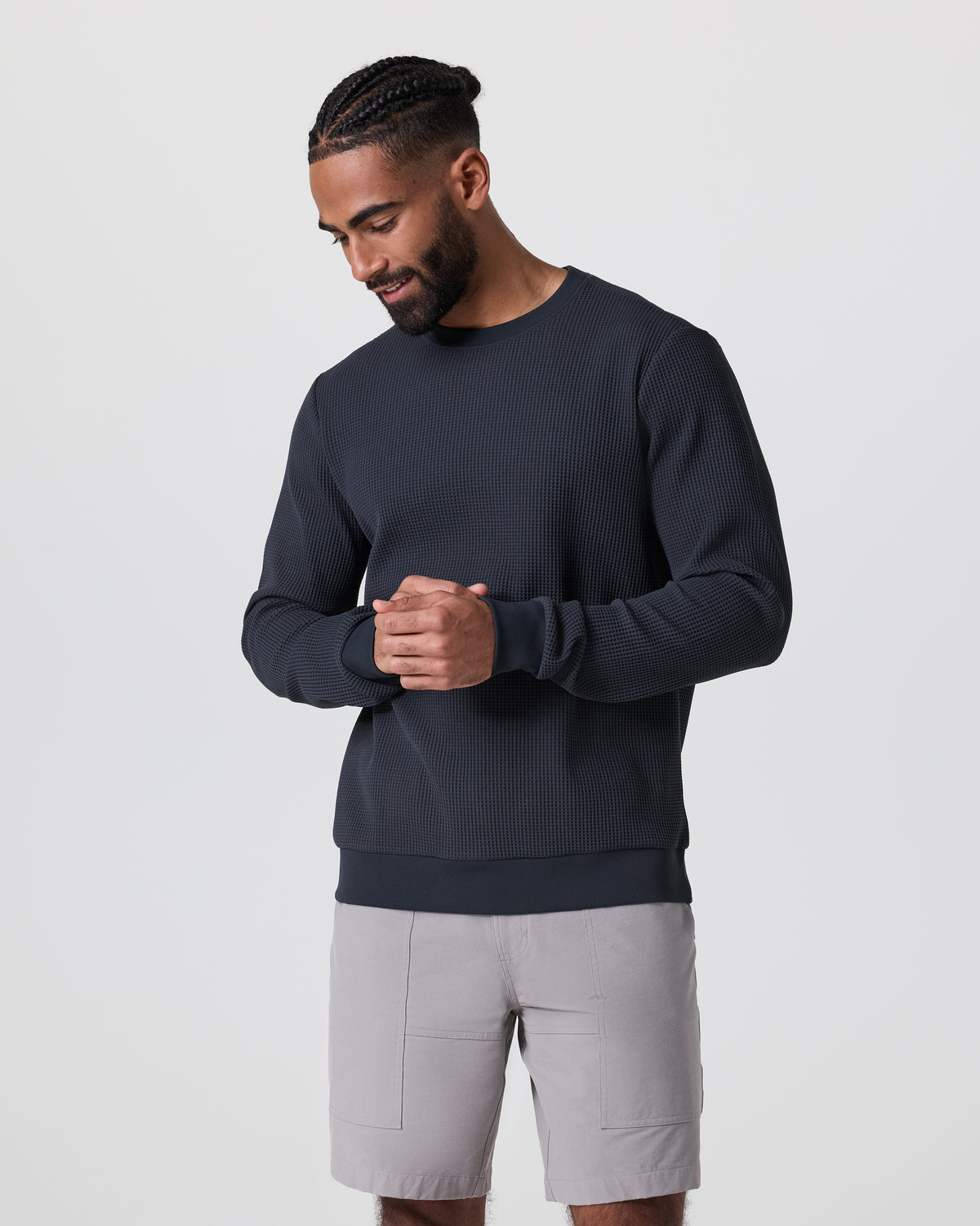 Jamestown Crew Men's Navy Waffle Crewneck | Vuori Sale