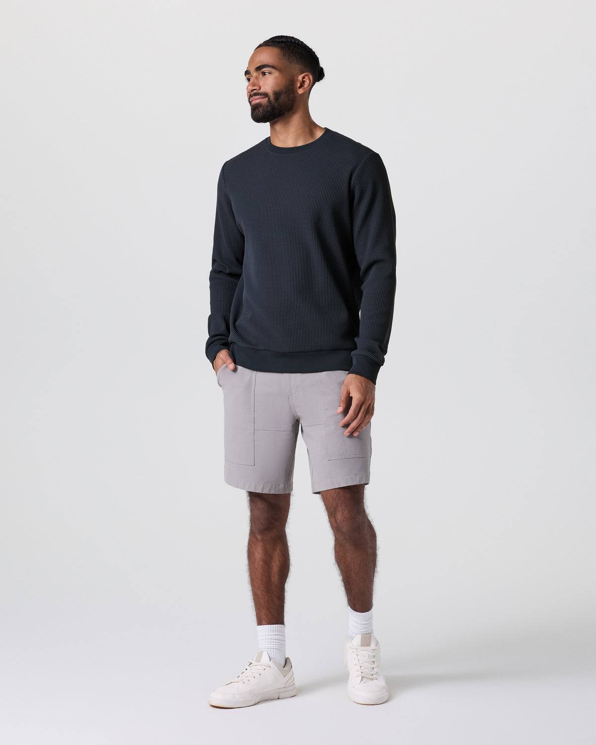 Jamestown Crew Men's Navy Waffle Crewneck | Vuori Sale