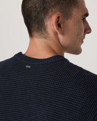 Denver Waffle Crew Sweater Men's Navy Wool Sweater | Vuori US