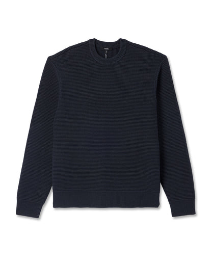 Denver Waffle Crew Sweater Men's Navy Wool Sweater | Vuori US