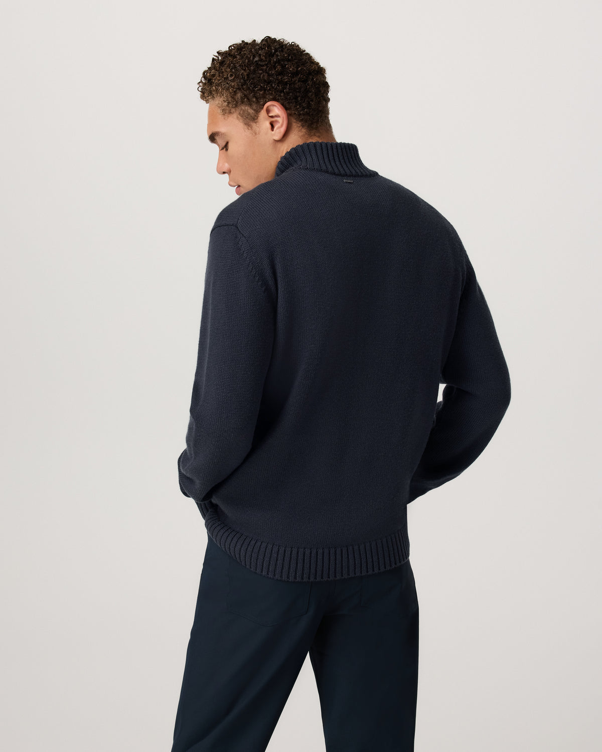 Denver Full Zip Sweater Men's Navy Zip Sweater | Vuori Clothing