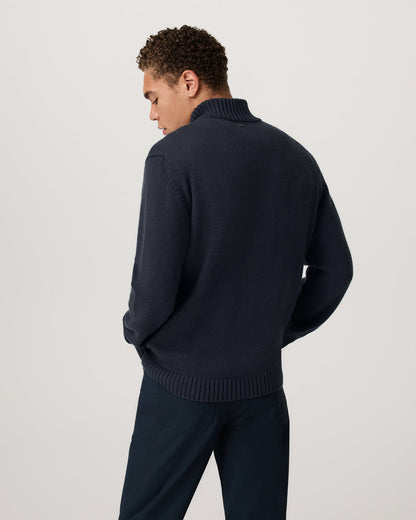 Denver Full Zip Sweater Men's Navy Zip Sweater | Vuori Clothing