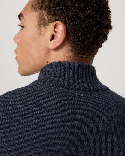 Denver Full Zip Sweater Men's Navy Zip Sweater | Vuori Clothing