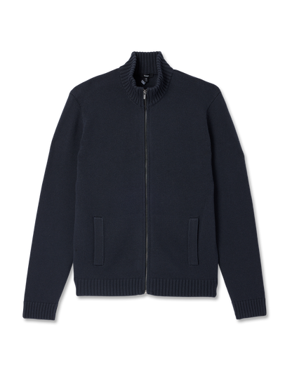 Denver Full Zip Sweater Men's Navy Zip Sweater | Vuori Clothing