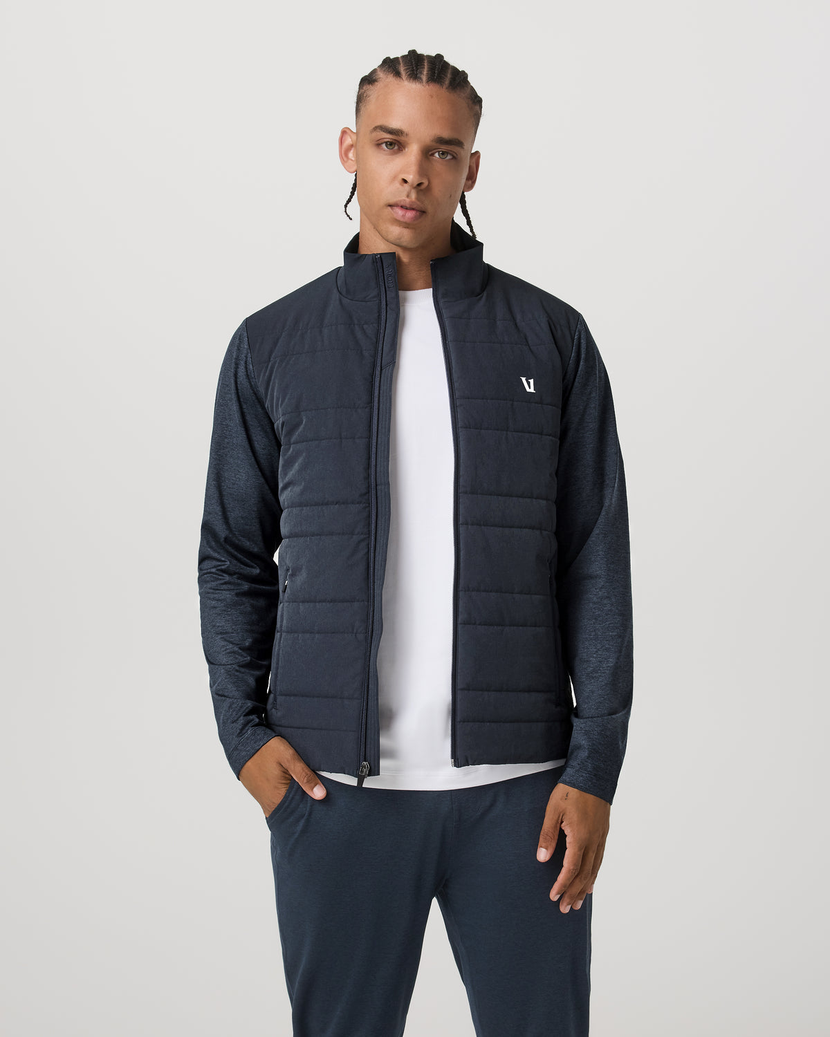 Sunday Insulated Hybrid Jacket Men's Ink Heather Jacket | Vuori Clothing