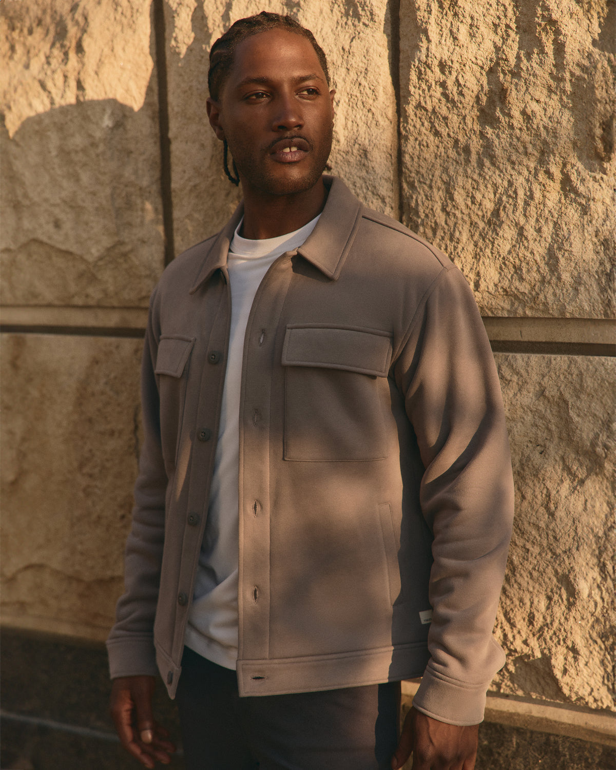 Seaside Shirt Jacket Men's Cavern Grey Lifestyle Jacket | Vuori On sale