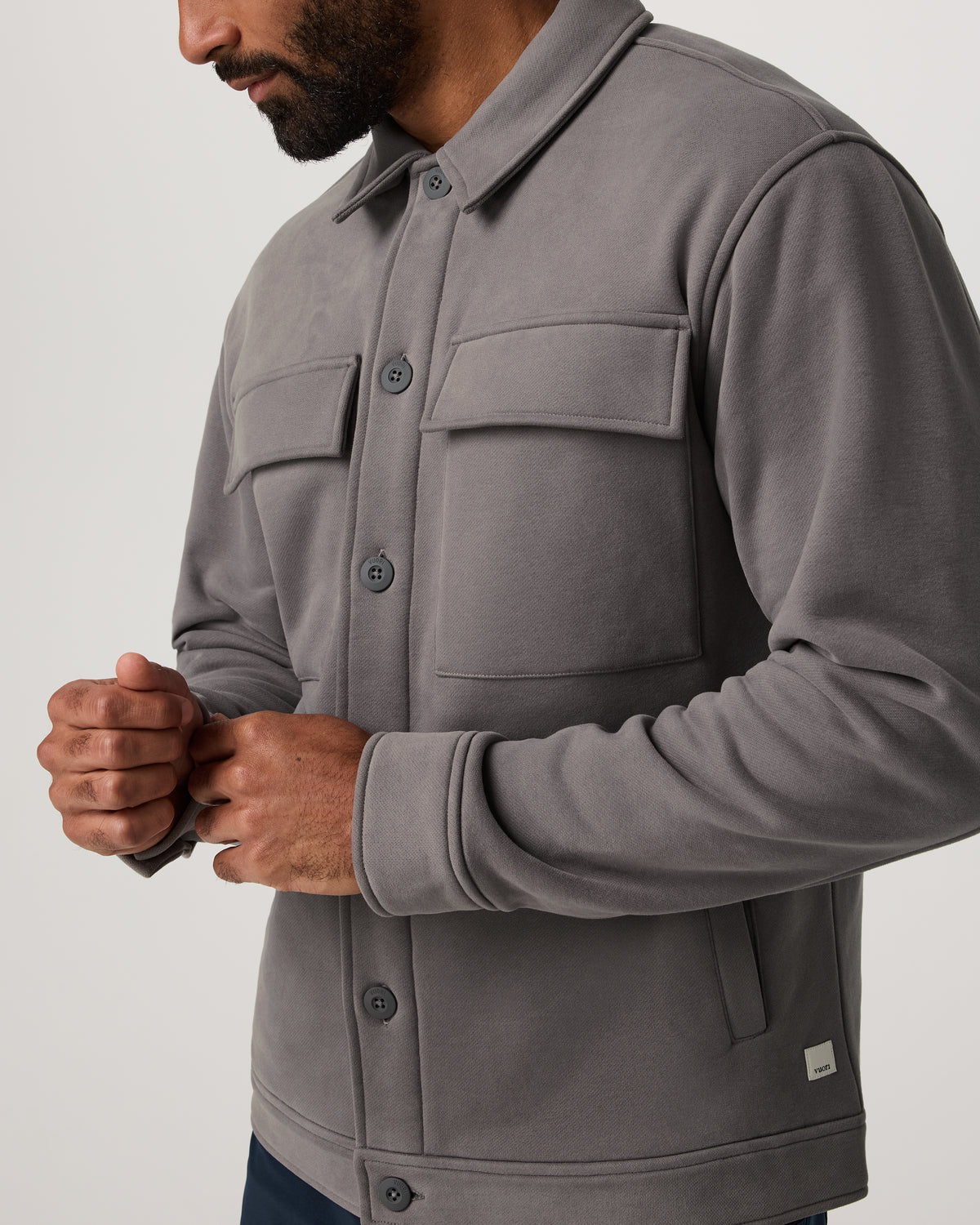 Seaside Shirt Jacket Men's Cavern Grey Lifestyle Jacket | Vuori On sale