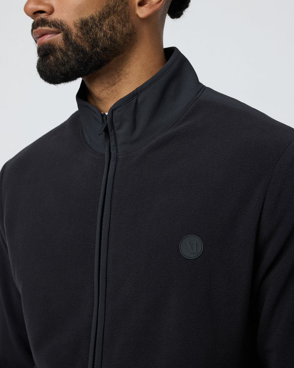 Aspen Full Zip Jacket Black Fleece Jacket | Vuori For sale