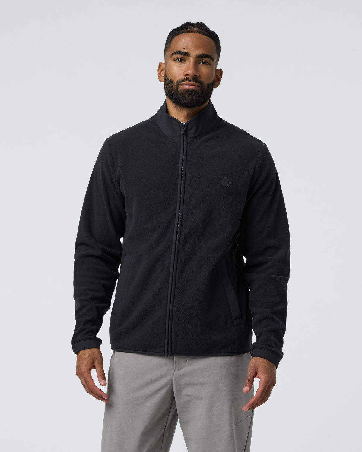 Aspen Full Zip Jacket Black Fleece Jacket | Vuori For sale