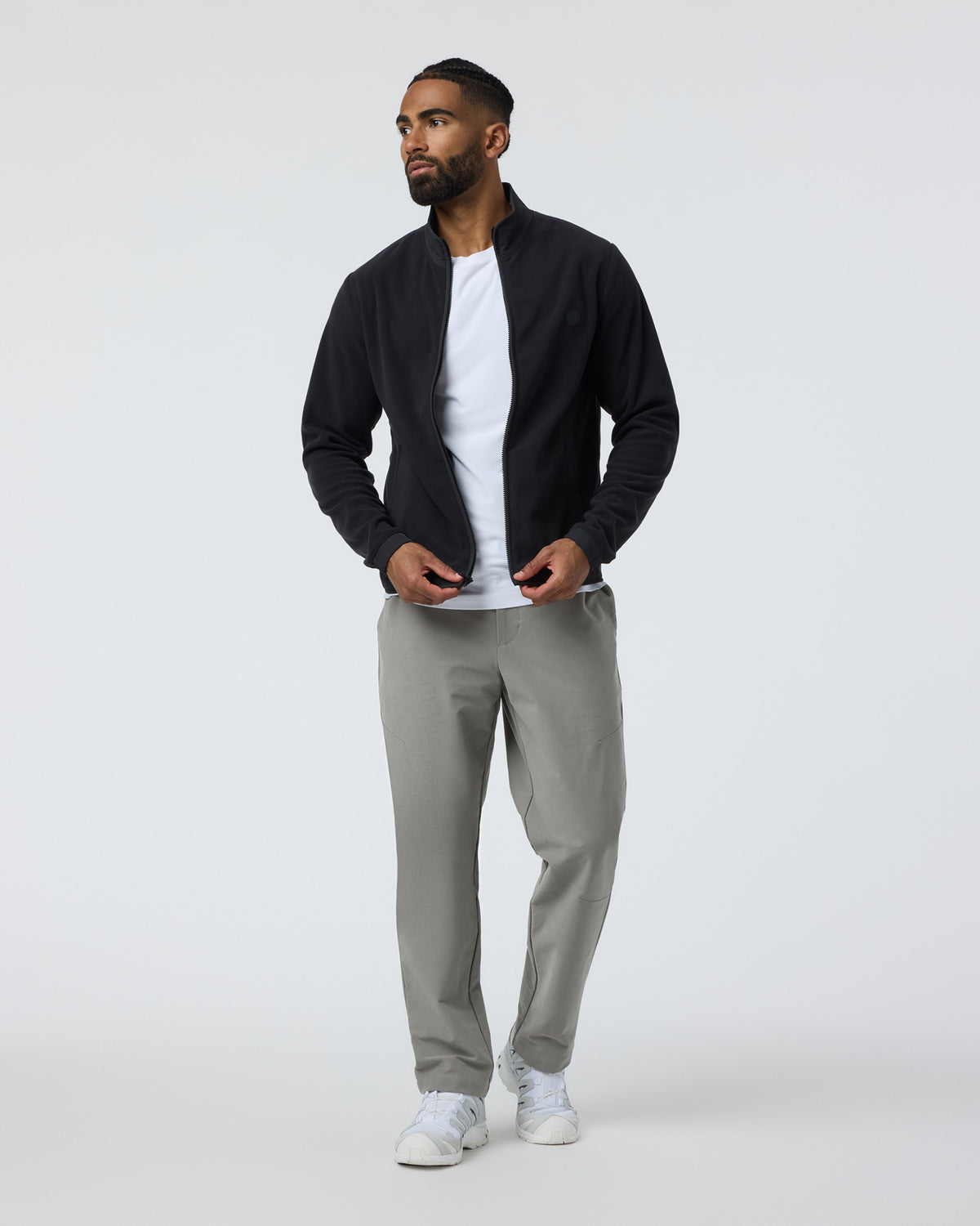Aspen Full Zip Jacket Black Fleece Jacket | Vuori For sale