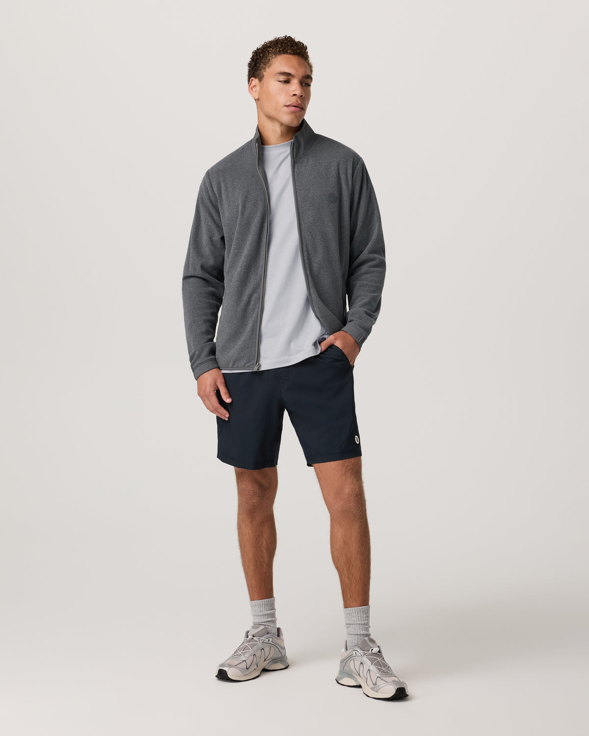 Aspen FZ Jacket Men's Heather Grey Full-Zip Jacket | Vuori US