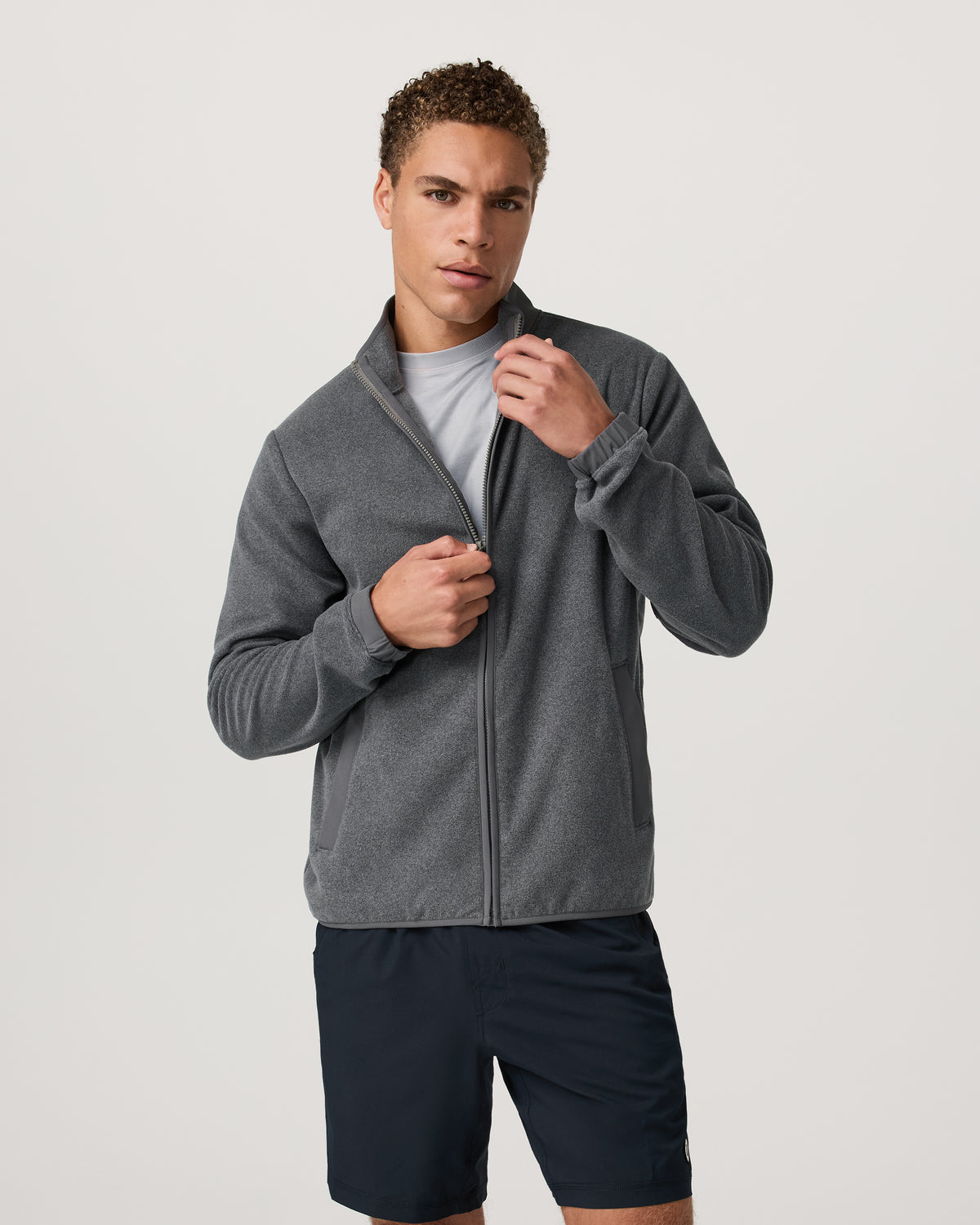 Aspen FZ Jacket Men's Heather Grey Full-Zip Jacket | Vuori US