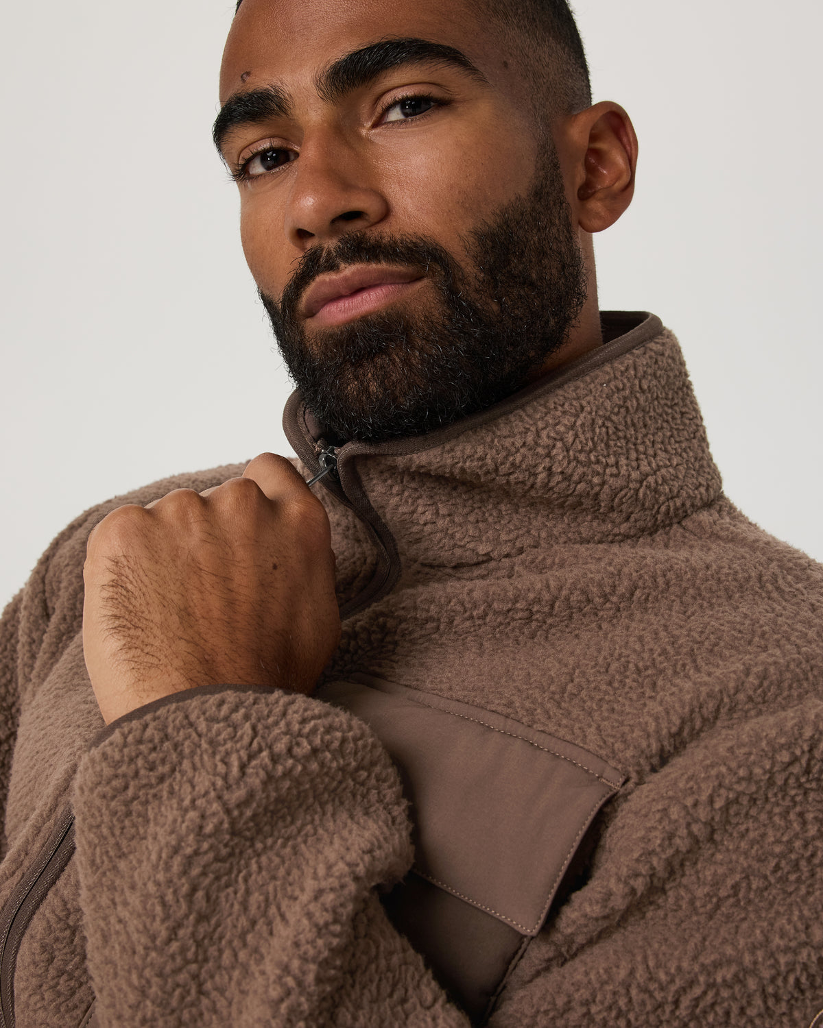 Alpine Fleece Full Zip Men's Elm Mock Neck Jacket | Vuori