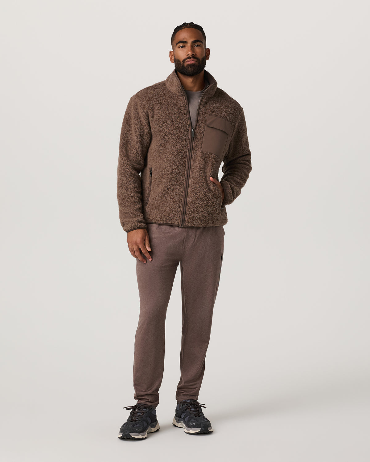 Alpine Fleece Full Zip Men's Elm Mock Neck Jacket | Vuori