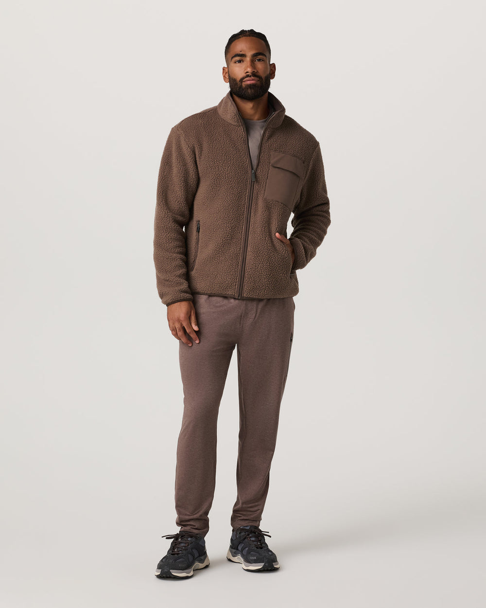 Alpine Fleece Full Zip Men's Elm Mock Neck Jacket | Vuori